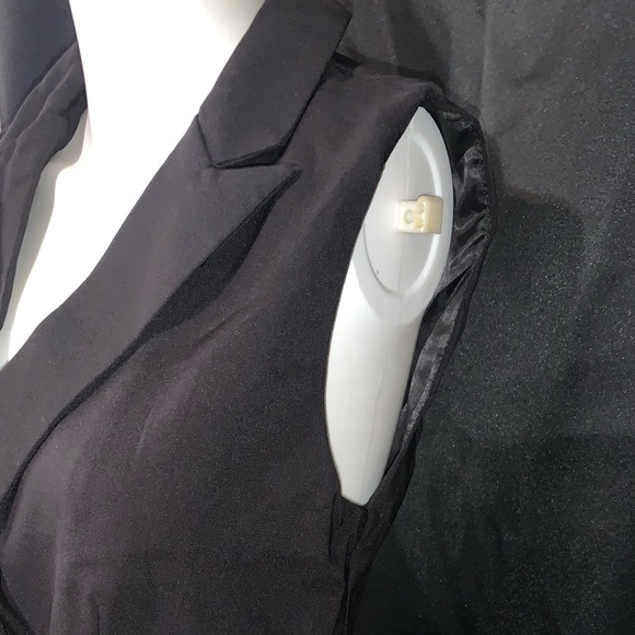 NWT Women’s Blazer Work Dress V Neck Ruffle A Line Slim Sleeveless Dress - Picture 6 of 9